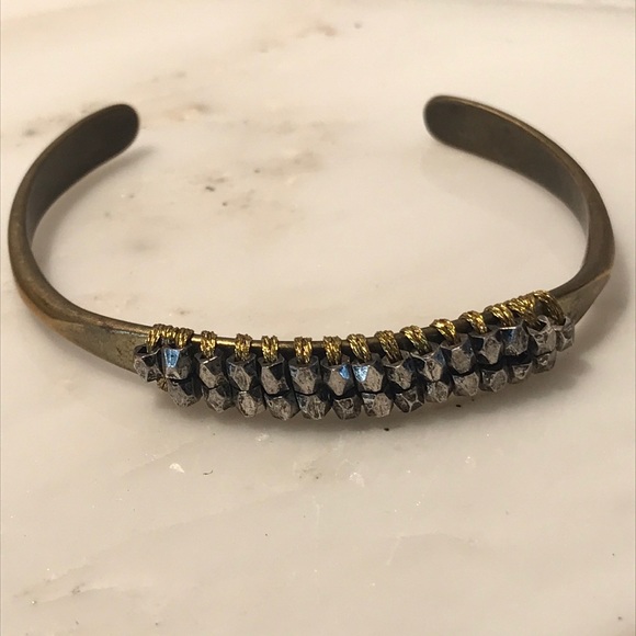 Jewelry - Brass & Pewter Beaded Bracelet Preloved EUC